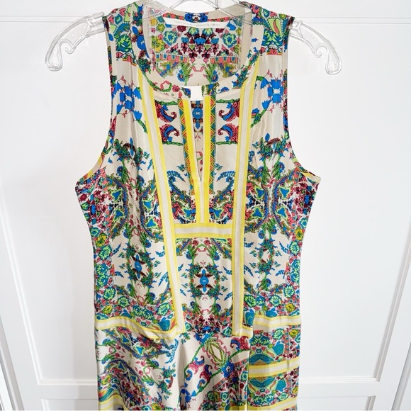 Twelfth Street by Cynthia Vincent Handkerchief Silk Mini Dress Sz Small Colorful - Picture 3 of 11